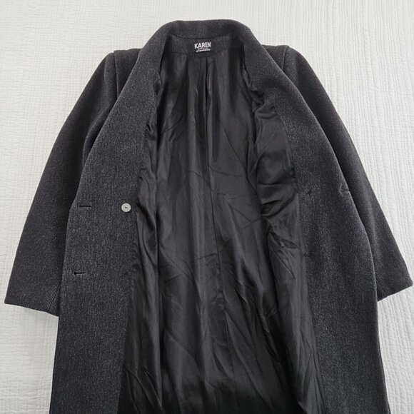 Vintage Karen Wool Cashmere Women's L Black Heavyweight Lined Coat USA Made EUC - Picture 14 of 16
